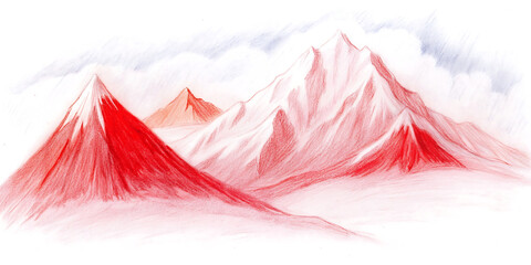 red and white mountains