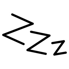 Zzz, Zzzz bed sleep snore icons, snooze nap Z sound vector effect.