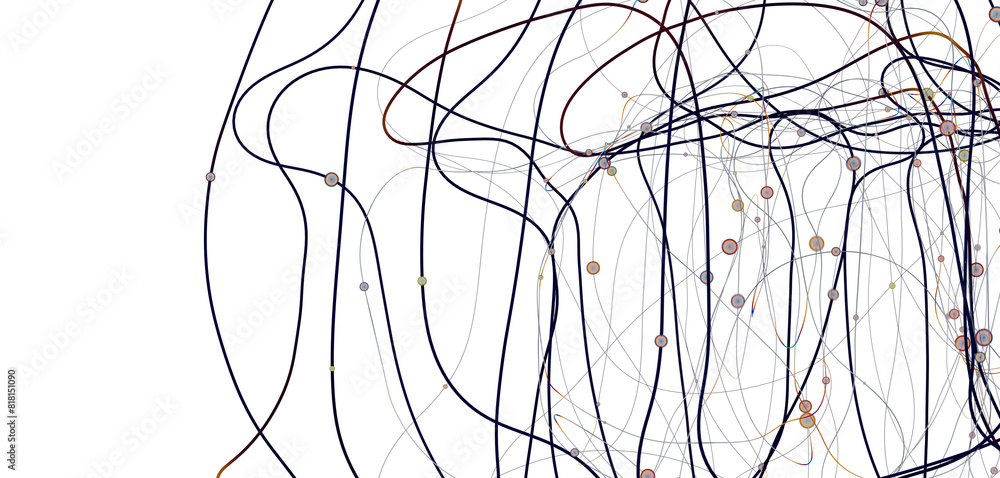 Aufkleber Digital technology background. Network connection dots and lines.