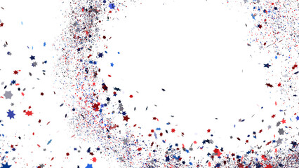 stars confetti on american independence day