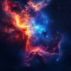 Abstract and Colorful space galaxy cloud nebula background wallpaper generative AI