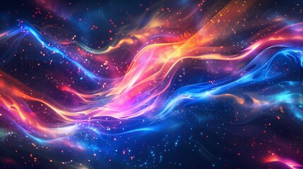 Obraz premium Cosmic dance of vivid colors and lights in space