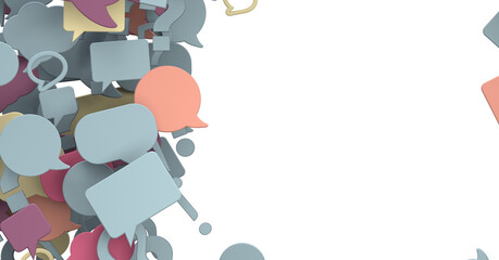 touching 3D rendering flying email icon with his fin