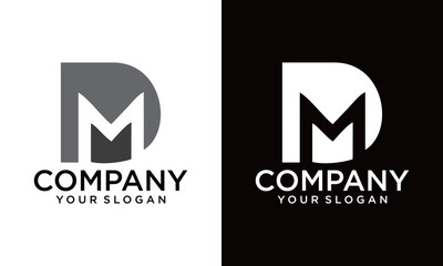 DM creative and modern vector logo design.