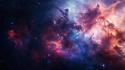 Fototapeta premium Nebula, stars, galaxies and gas clouds in outer space. Breathtaking abstract cosmos background.