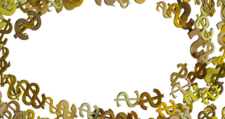 3d dollar symbol falling