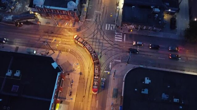 drone city view of a tramway