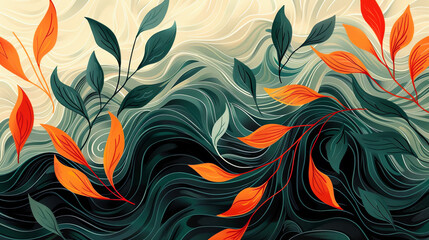 Abstract background with autumn leaves. Vector illustration for your design