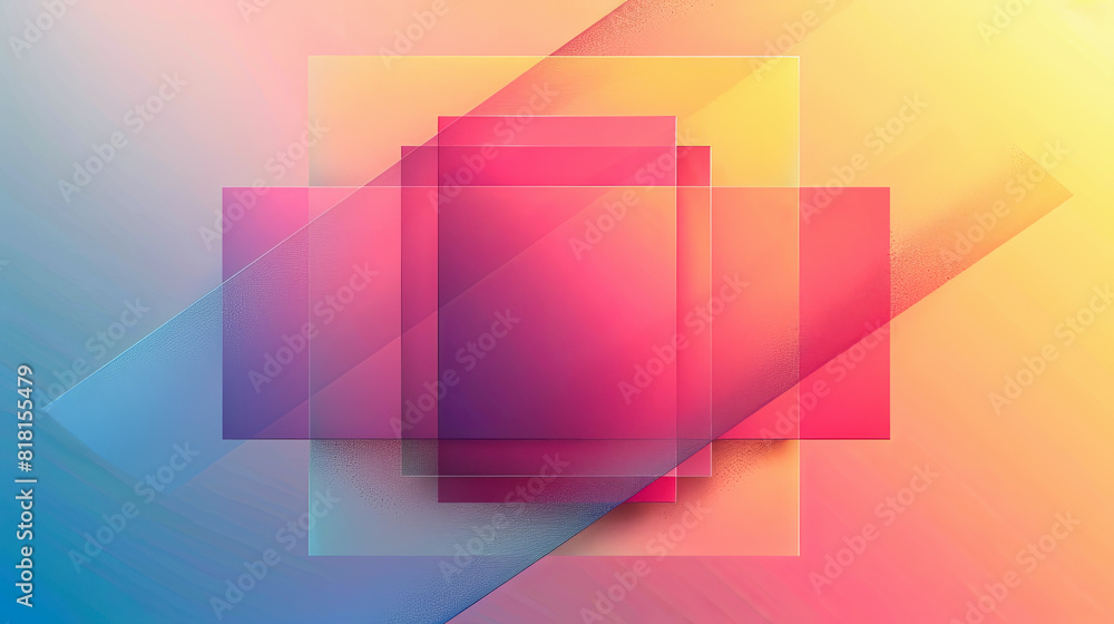Poster abstract colorful background with square and rectangle shapes, digital graphic design