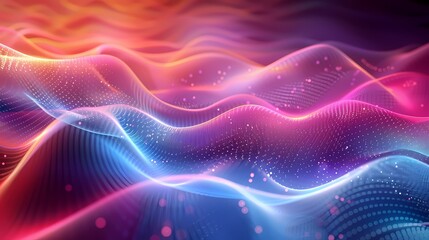 Vibrant digital waves in a dance of lights and colors