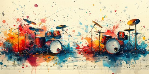 Melodic Harmony: Anime Musical Ensemble in Vibrant Notes