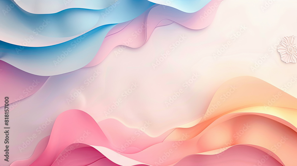 Aufkleber Abstract background with wavy pattern in pastel colors. Vector illustration.