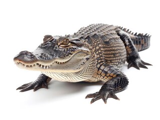 Naklejka premium Wild alligator animal isolated on white background