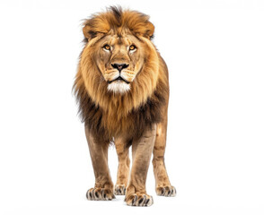 Fototapeta premium Wild lion animal isolated on white background