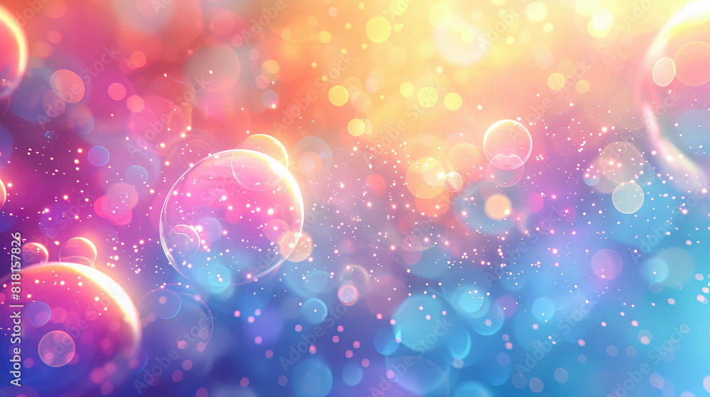 Aufkleber abstract colorful background with bokeh defocused lights and stars.