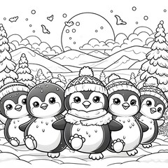 Obraz premium Adorable Animal Coloring Page Fun and Educational Activity for Kids Microstock Illustration