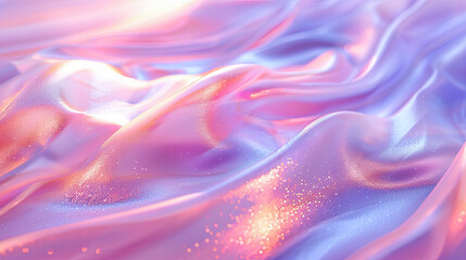 Obraz premium abstract background of holographic pink silk or satin with sparkles