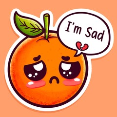 Orange cute sticker