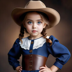 portrait of a girl in a cowboy hat