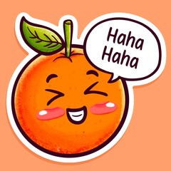 Orange cute sticker