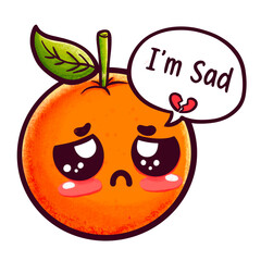 Orange cute sticker