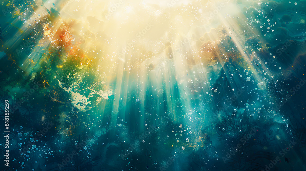 Poster abstract background with grunge texture and bright rays of light on it