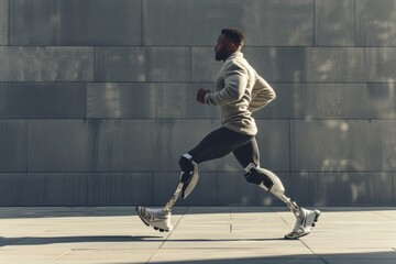 Determination in Motion: A Runner with a Prosthetic Leg