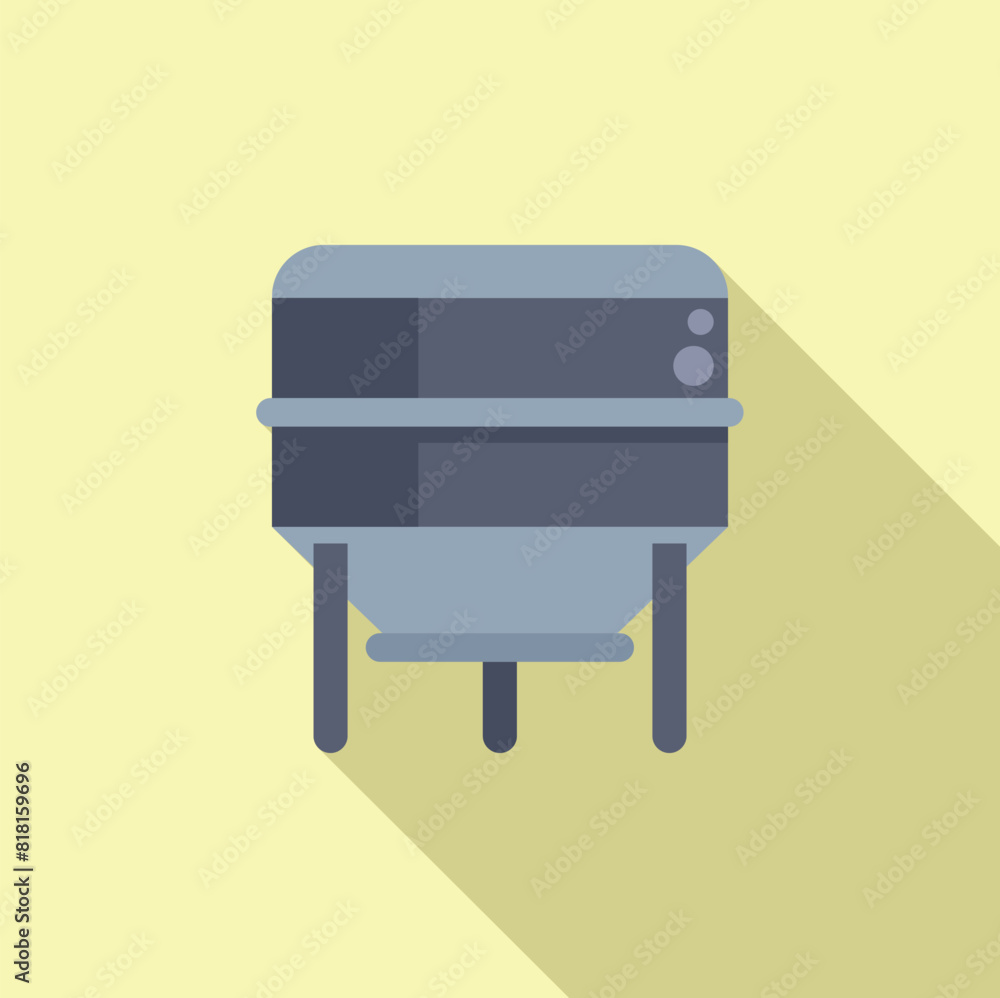 Poster minimalistic icon of a vintage camera with a shadow on a yellow background
