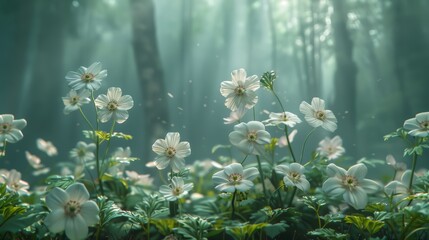 Capture the delicate details of rare wildflowers thriving in the flowering underbrush