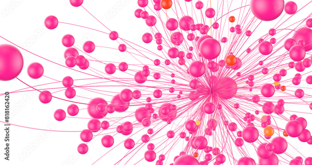 Poster Abstract digital connection dots and lines. Technology background. Network connection structure. Plexus effect. 3d
