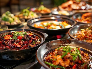Obraz premium Fusion Cuisine Blending Chinese flavors with other culinary traditions