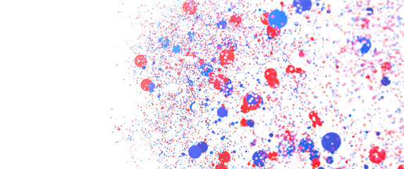 Festive background with confetti in the shape of stars in the color of the American flag. US independence day.