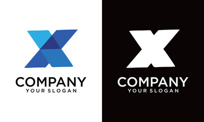 Letter X Logo Design vector template. Monogram Logotype concept icon.