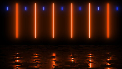 Screen saver modern technology live wallpaper lines moving asmr. Glowing neon lines on off disappear in a black speedy seamless clubbing spectrum illumination loop. Trendy vibrant flow up bg.