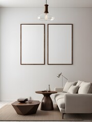 Poster frame mockup in home interior background, modern interior design, frame mockup