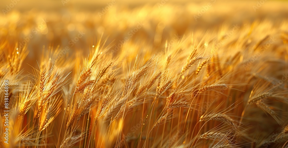 Wall mural A field of tall, golden rye swaying in the wind. - Wall murals