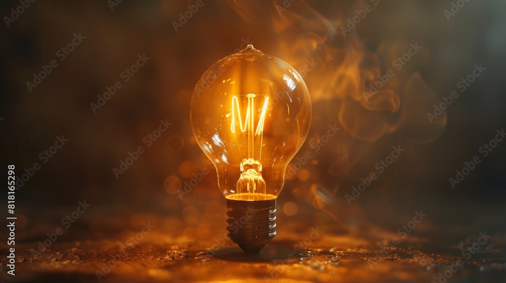 Poster a single lightbulb representing an idea.