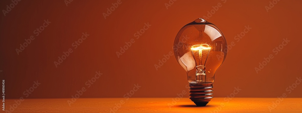 Poster a single lightbulb representing an idea.