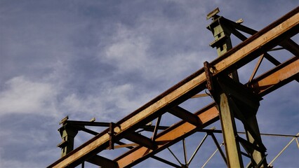 rusty metal structure of beams