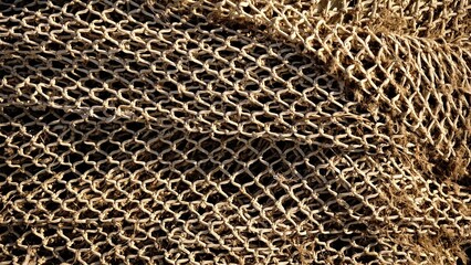 rustic fishing net texture as background