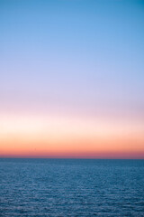 Fototapeta premium Sunrise from Ferry from Barcelona to Ibiza in summer 2024