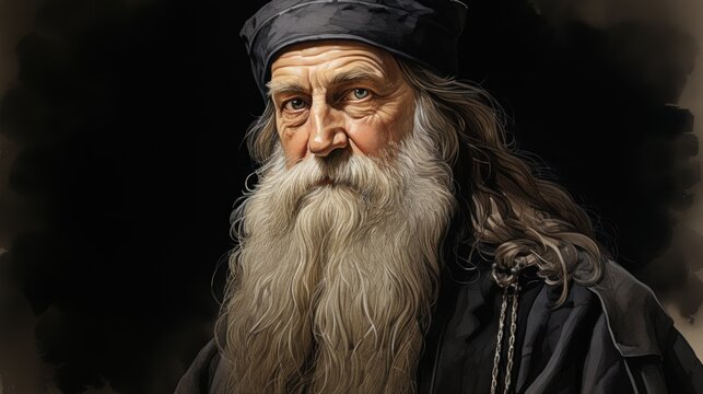 Historical Engraving of Johann Gutenberg from 1881 with Detailed Facial Expression