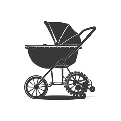 silhouette baby stroller black color only