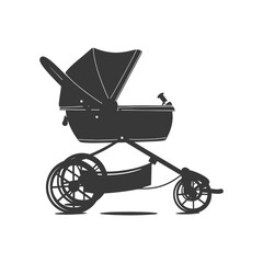 silhouette baby stroller black color only
