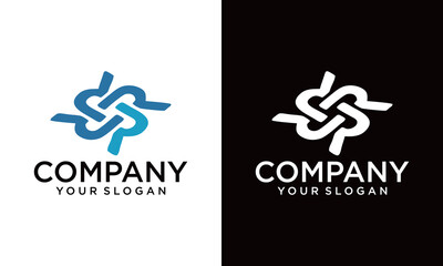 Obraz premium Creative letters R Logo Design Vector Template. Initial Letters RR Logo Design