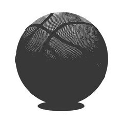 silhouette basketball ball black color only