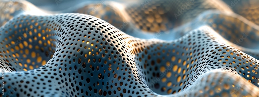 Poster a 3d sculpture of interconnected dots creating a sphere.