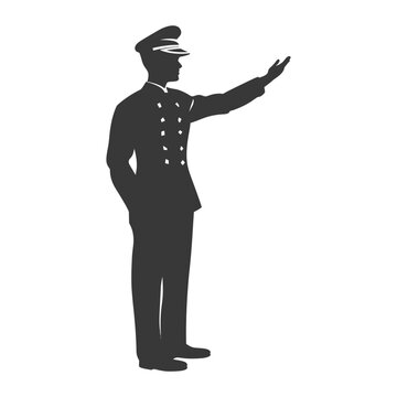 recommend clip art: silhouette bellboy hotel in action full body black color only