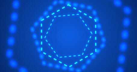 Multiple dotted technology benzene rings hexagons moving cyber computer bg. Data beams scientific chemistry formula bg design elements stock footage. Polygon cell minimal digital loop grid dots.