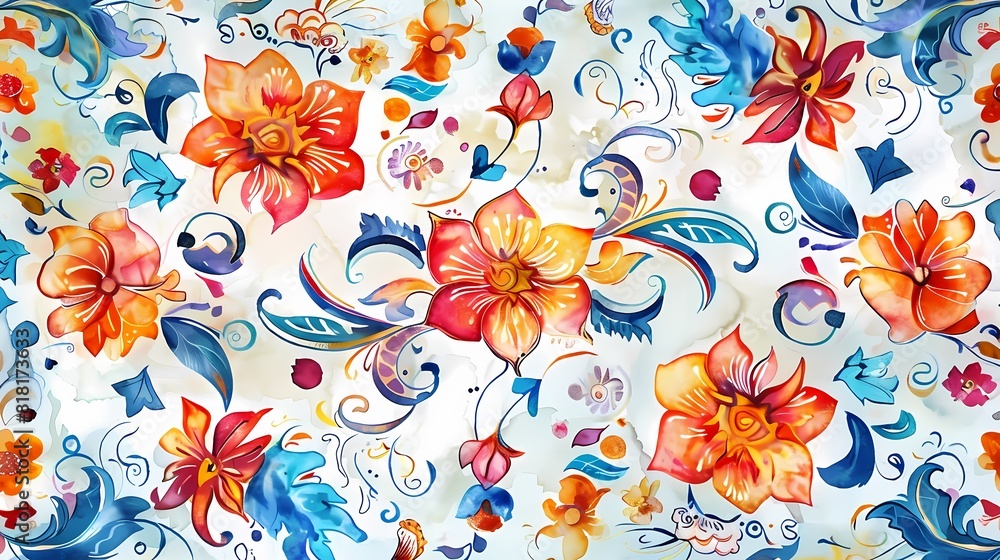 Canvas Prints Floral symphony in watercolor hues